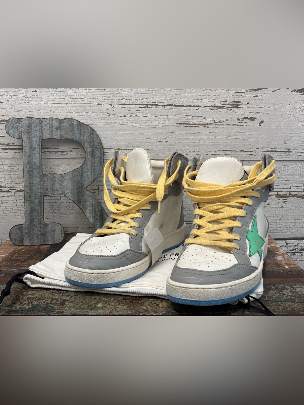 Golden Goose Kids High-Top Sneakers in Gray, Pink, Blue, Green, White & Yellow